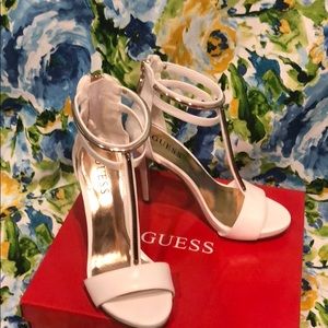 White and Rose Gold Guess High Heels